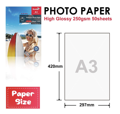 Print color photo paper A3
