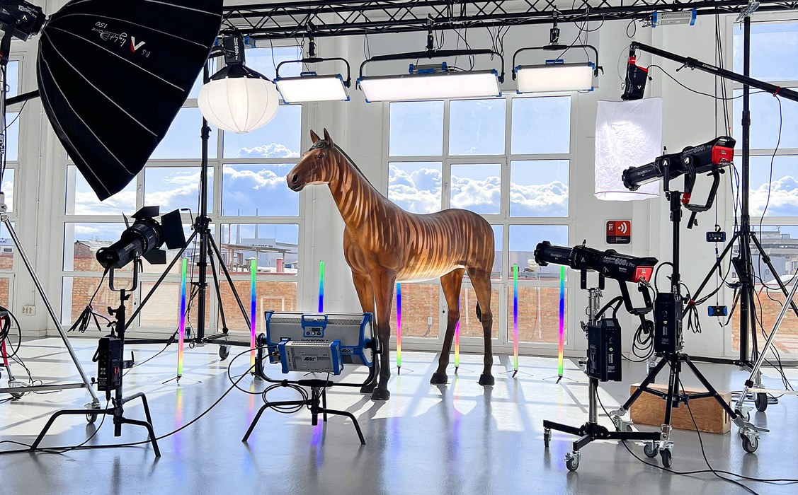 Sesión fotográfica en plató con iluminación de estudio